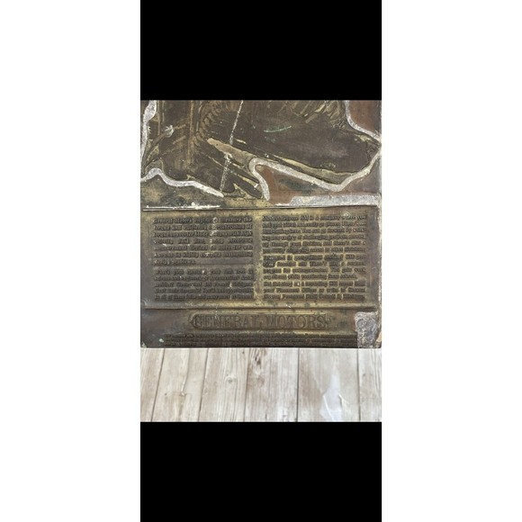 General Motors ‘Job ￼Opportunities’ Metal Letterpress Printing Press Plate GM - Picture 11 of 15